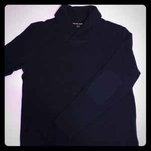 Michael Kors Shawl Collar knit sweater. Dark Navy.